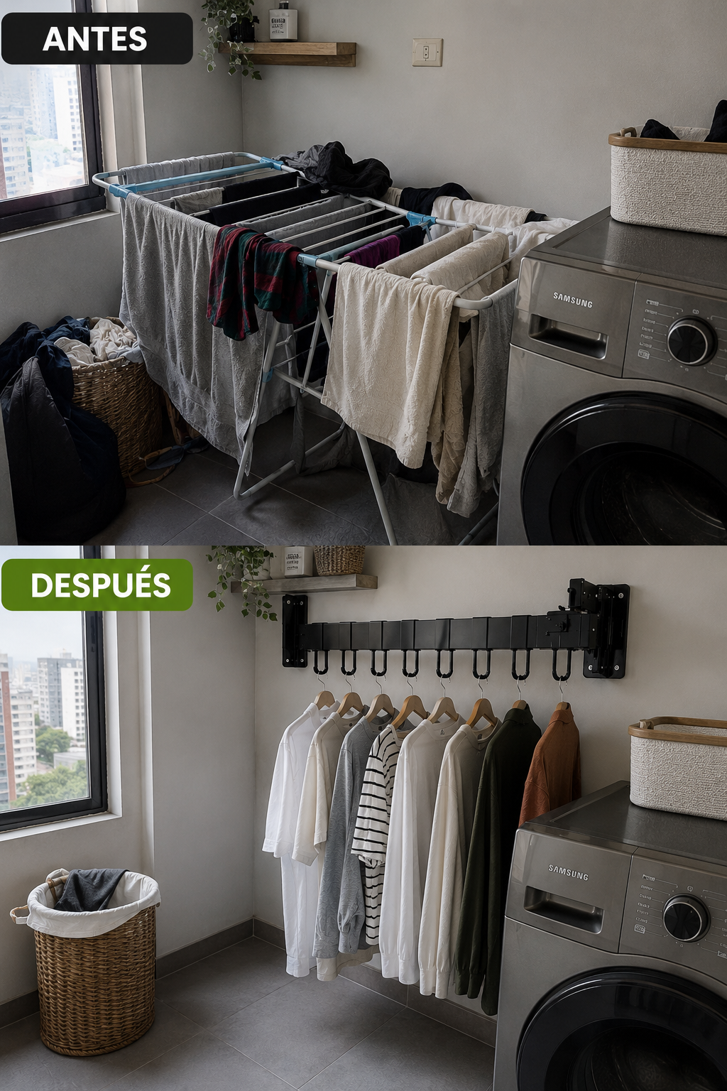Tendedero de brazo plegable FlexDry®