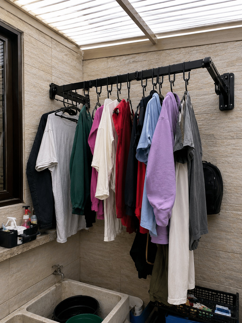 Tendedero de brazo plegable FlexDry®